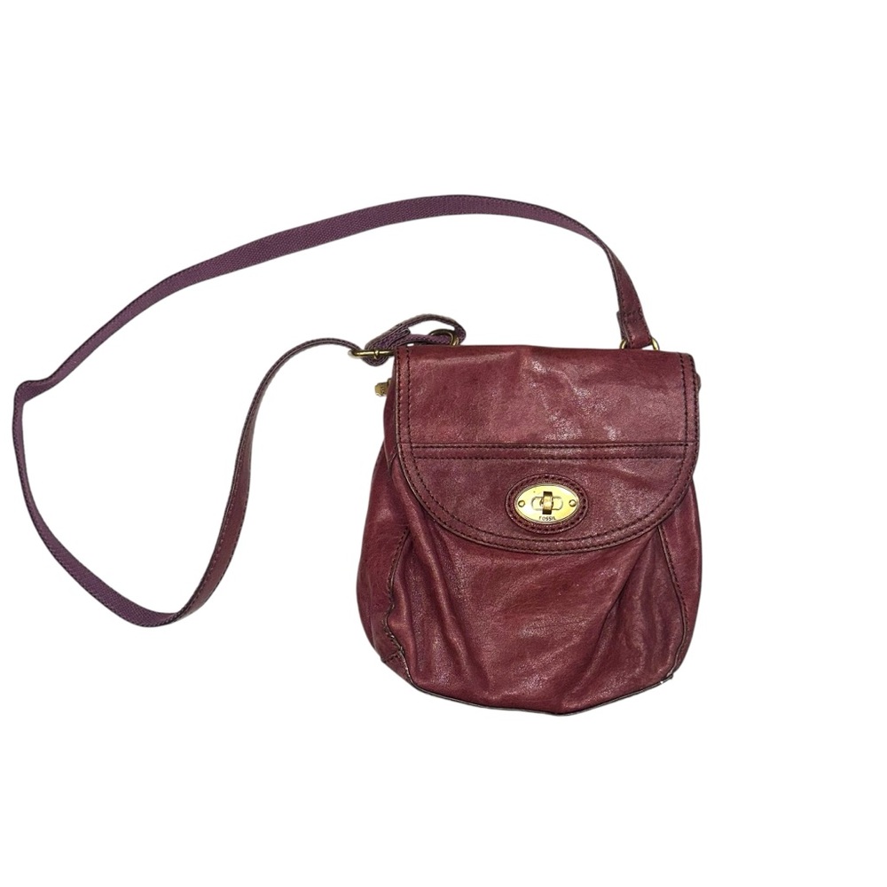 Fossil Vintage Leather Crossbody Bag with Gold Hardware
